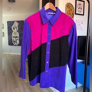 Vintage Button up w/ Shoulder Pads